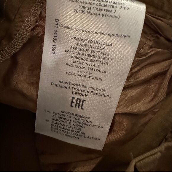Etro Milan Tan Khaki Pleat Front Pants - Picture 5 of 8